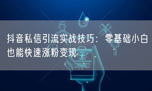 抖音私信引流实战技巧：零基础小白也能快速涨粉变现