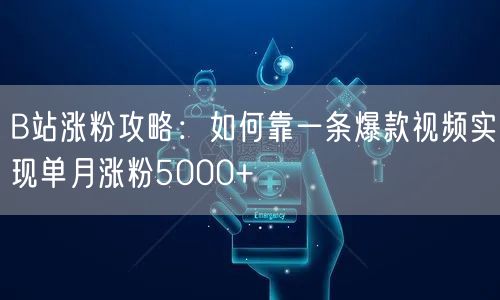 B站涨粉攻略：如何靠一条爆款视频实现单月涨粉5000+