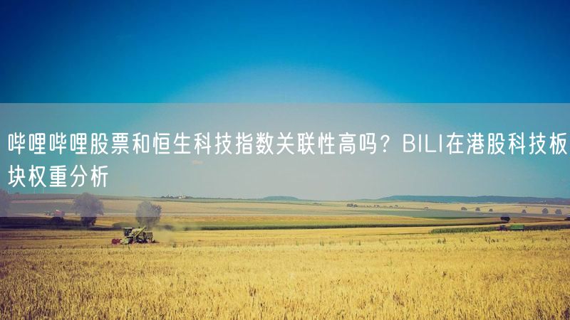 哔哩哔哩股票和恒生科技指数关联性高吗？BILI在港股科技板块权重分析