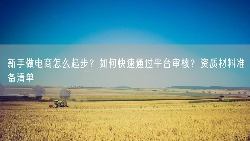 新手做电商怎么起步？如何快速通过平台审核？资质材料准备清单