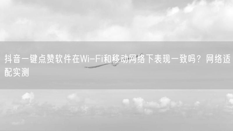 抖音一键点赞软件在Wi-Fi和移动网络下表现一致吗？网络适配