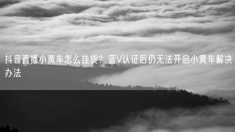 抖音直播小黄车怎么挂货？蓝V认证后仍无法开启小黄车解决办法