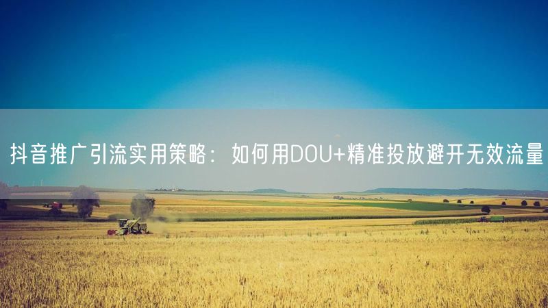 抖音推广引流实用策略：如何用DOU+精准投放避开无效流量