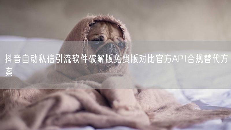 抖音自动私信引流软件破解版免费版对比官方API合规替代方案